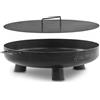 BBQ-Toro Acciaio inossidabile Ø 60 cm con coperchio | nero | braciere per esterni con tre gambe e due manici, braciere per il giardino, braciere, Garden Fire Pit, Fire Bowl, braciere per il fuoco