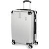 Brubaker Valigia da Viaggio Rigida London - Trolley con Chiusura a Combinazione, 4 Ruote e Comode Maniglie per il Trasporto - Valigia in ABS 43 x 66,5 x 26 cm - Valigia Rigida (L - Argento)