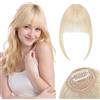 Benehair Frangia Clip Capelli Veri 100% Naturali Frangetta Capelli Veri #60 Biondo Platino Blunt Bangs Remy Human Hair Clip in Bangs
