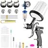 BENTOHKLE Pistola a spruzzo HVLP H2008, 3 ugelli da 1,4/1,7/2,0 mm, tazza da 650 ml | Pistola a spruzzo ad aria compressa professionale con bicchieri di miscelazione monouso (650 ml), ideale per verniciatura