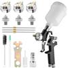 BENTOHKLE Mini pistola a spruzzo HVLP H2000, ugelli 0,5/0,8/1,0mm, bicchiere 125ml | Modello pneumatico ad aria compressa, perfetto per ritocchi auto, modellismo, decorazioni e piccoli lavori di verniciatura