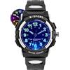 DTKID Orologio Bambini Analogico, Luci 7 Colori, Impermeabile 3 ATM | Illuminazione colorata, movimento al quarzo, materiale in pelle, adatto per regali di 5-18 anni