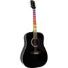 EKO GUITARS - RANGER BLK VISUAL NOTE, Chitarra Acustica Dreadnought Visual Note, Top in Abete, Fasce e Fondo in Linden, Lamina LED Visual Note che si interfaccia con l'APP dedicata, Colore Nero