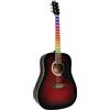 EKO GUITARS - RANGER RED VISUAL NOTE, Chitarra Acustica Dreadnought Visual Note, Top in Abete, Fasce e Fondo in Linden, Lamina LED Visual Note che si interfaccia con l'APP dedicata, Colore Red