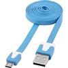 Techly 303638 Cavo Flat USB AM a Micro USB M Azzurro 1m Azzurro