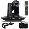FoMaKo Telecamera NDI AI con monitoraggio automatico HDMI PTZ, zoom ottico 20x, LAN USB3.0, telecamera PTZ HDMI per servizi religiosi, educazione al culto, PoE 1080P60 FMK20UH NDI-B(nero), supporta