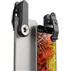 Denash Microscopio per Telefono, Lente Micro con Clip 200X con Luce LED | Ingrandimento 200X, 18 Luci LED, Filtro CPL, Batteria Ricaricabile, Design a Clip, compatibilità Smartphone