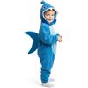 I LOVE FANCY DRESS LTD Costume da squalo per bambini, tuta blu con cappuccio Fin Giornata mondiale | Costume da squalo blu con tuta, cappuccio, pinna e coda per Halloween, Giornata mondiale del libro, feste e divertimento in
