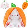 XIMEY Coniglio Peluche, Coniglietto di Pasqua, 25cm, Peluche Coniglio Carote Fragola Bambola, Pasqua Compleanno