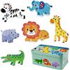 Comius Sharp Puzzle di Legno Set, 6 Pezzo Giocattoli Puzzle in Legno, Educativo Giocattoli Giochi Set Regalo, Giocattoli Montessori per 3 4 5 Anni Bambina Bimbo Ragazza Ragazzo (Animal)