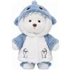 Tatuire Teddy Angels Orsacchiotto di peluche da 30 cm, con un capo di abbigliamento, regalo per bambini, ragazze, donne, compleanno, (vestito bianco da squalo)