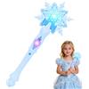 Fancysky Bacchetta Magica Luminosa Principessa, LED Bacchetta Fiocco di Neve Bambina con Luci e Suoni, 3 DIY Adesivi, Bambini Frozen Fata Carnevale Natale Halloween Winter Cosplay (Rosa) (Blu)