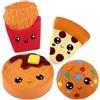 ANBOOR Squishies Pizza Biscotti Torta al Cioccolato e Patatine Fritte Kawaii profumato Soft Slow Simulazione Cibo Stress Relief Kids Toy Collezione Regalo Puntelli Decorativi 4 Pezzi