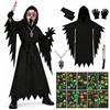 HHDESHSL Scream Ghostface Costume di Halloween per Bambini, Costume da Fantasma Spaventoso Bambino, Perfetti per Halloween Carnevali e Feste in Maschera