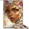 WGLINGX Puzzle per adulti da 1000 pezzi, raffigurante una bella donna, attività di legame familiare, regalo per la casa, gioco per famiglie (dimensioni 50x75cm)
