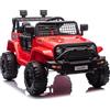 FINOOS Macchina Elettrica Per Bambini Jeep 12V con telecomando da 2,4 GHz, 2 motori, veicolo per bambini con clacson, luci a LED, musica, avviamento graduale, per bambini da 1 a 4 anni (Rosso)
