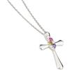 Jewels and Art Emporium Delicata collana con ciondolo religioso in argento Sterling 925 con pietra portafortuna