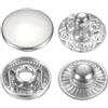 QUARKZMAN 60 Set Bottoni Automatici a Pressione 10mm Chiusure a Scatto Metallo Bottoni a Pressione in Lega da Cucire Jeans per Borse Pelle Barche e Tela, Argento