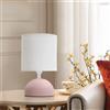 Aigostar - Lampada da Comodino, Moderna Lampada da Tavolo | Base in Ceramica Paralume in Stoffa, Attacco E14, 14 * 14 * 24 cm Cavo 1.3 Metri, Design Vintage.