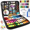 TOPSEAS Kit da cucito, Set con 264 Pezzi, Incluso Borsa da Viaggio, Adatto a Casa, Viaggio e Emergenza, Uso Portatile
