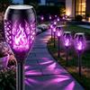 Songlypian Set di 6 lampade solari da giardino, con 12 LED effetto fiamma, impermeabili, accensione e spegnimento automatici, illuminazione solare per giardino, sentiero, terrazza, cortile