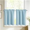 DWCN Tenda oscurante corta, azzurro, 45 x 60 cm (altezza x larghezza) | Tenda da cucina, oscurante, da bistrò, con passante, per finestre, soggiorno, cameretta dei bambini, ragazzi e ragazze