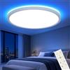 OTREN Plafoniera LED Soffitto RGB con Telecomando, 30CM 28W | Lampada da Soffitt Dimmerabile 3000K-6500K, 7 Colori, 21 Modalità Dinamiche, Funzione Memoria per Camera da Letto Soggiorno