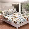 Loussiesd Set di lenzuola, motivo cagnolini, per bambini, con stampa di cani 3D, con lenzuolo con angoli, adorabili cuccioli, simpatico, decorativo, 3 pezzi, per letto king size
