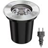 ledscom.de Faretto da incasso a terra BOJA per esterni in acciaio inox rotondo IP67 108mm Ø incl. GU5.3 LED (bianco caldo, 6,56W, 483lm, 30°) con alimentatore