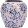 QIANLING Vaso blu e bianco - Vasi in ceramica vintage da 18 cm per decorazione domestica, vaso da fiori per soggiorno e cucina, decorazione in ceramica vintage per mensola da tavolo e caminetto, vasi