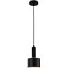 damastoreitalia Lampadario Pendente, Design Minimal, Attacco E27, Altezza Regolabile, Ideale per Cucina, Sala da Pranzo, Bar e Camere da Letto (Nero e dorato)