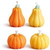 HMFSJYCR Candele profumate a forma di zucca di Halloween, alte e corte | Candele fatte a mano, vassoio in vetro incluso, decorazioni per la casa, fragranza del Ringraziamento, regali per amici
