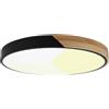 Alpinaluz Plafoniera LED da soffitto Ø 50 cm - Metallo nero e legno naturale - 40 W con luce dimmerabile CCT (3000 K/4000 K/6000 K) - Stile nordico moderno per soggiorno, sala da pranzo o camera da