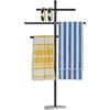 HOOBRO Porta Asciugamani da Terra in Metallo con Base in Marmo | Portasalviette a 3 Bracci Rotanti Regolabili, per Bagno, Piscina, Terrazza e Interni, Nero e Bianco Marmo