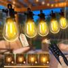 Pogestrand Catena Luminosa Esterno Luci da Esterno Giardino 24V con Telecomando 30M/101FT 30+2 Lampadine LED Antishock S14 Impermeabile IP65 Luce Calda (2700K) per Patio, Giardino, Feste