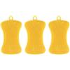 SagaSave 3 spugne in silicone resistente, riutilizzabili, antigraffio, per la pulizia di pentole, padelle e piatti, colore: giallo