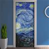 CREARREDA Adesivi per Porte in PVC Premium, Door Cover Notte Stellata Van Gogh, Applicazione Facile e Senza Bolle, Rivestimenti per Porte da Interno 83 x 210 Rifilabili