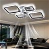 lnrosy 6 Velocità e Lampada Ventilatore Silenziosa a Led Dimmerabile da 3000k a 6500k,Per Soggiorno,Studio.Lampadina Ventilatore e Telecomando, Moderno Luce con Ventilatore Intelligente da 75cm