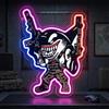 BEISKAFNVSZ Scudo al neon con squalo con pistola LED da gioco, lampada al neon, USB, dimmerabile, per Game War Zone Man Cave, camera dei giochi, regalo per maschi