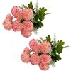 BlesConi Fiori artificiali di crisantemo in seta per tombe - Resistente ai raggi UV, bouquet finto decorazione commemorativa 44 cm (rosa)