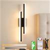 Dehobo LED Applique Ricaricabile da Parete 50cm, 3000-6000K Dimmerabile | 4400mAh Applique da Parete Interno Acrilico Moderno Nero, Lampada Da Parete, Adatta Per Soggiorni, Camere Da Letto, Scale