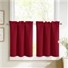DWCN Tenda oscurante corta, colore rosso, 45 x 60 cm (altezza x larghezza) | Tende oscuranti per finestra, tenda da bistrot con passante per asta, per cucina, finestra, roulotte, soggiorno