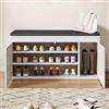 DZZTHSH Panca per scarpe con cuscino, panca portaoggetti con sedile imbottito, spazio nascosto, mensole, soggiorno, salotto, corridoio, camera da letto, capacità di carico