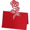 PTNKUIIY 50 segnaposto per matrimonio, elegante design a rosa, segnaposto vuoto, per matrimonio, compleanno, cresima, comunione, battesimo, celebrazione, colore rosso