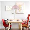 maolo Lampada a Sospensione Moderna a Cupola Ø35 cm | Attacco E27 | Altezza Regolabile Fino a 100 cm | Interno Oro Nero Opaco | Illuminazione da Soffitto per Cucina Salotto Bar (Rosa pesca)