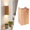 B·LED BARCELONA LED BARCELONA LED Applique Parete Durga Legno 2xGU10 Naturale | Legno Naturale, Luce Verso Alto E Basso, 220-240V, 220x110x100mm, Interno, Design Cubo