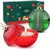 AOTOIE Candele profumate natalizie, 2 candele profumate regali per donne | Set regalo di candele profumate in cera di soia naturale, per donne, piccoli regali di Natale, calendario dell'Avvento per