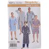 Simplicity Simplcity cartamodello 1021: Pigiama Classico da Uomo e Vestaglia, Taglia A(XS-S-M-L-XL), Carta, Bianco