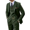 Fxzpiodi Retro 3 Pezzi Vestito Tweed Herringbone Abiti da Uomo Slim Fit Smoking Sposo Set Prom Marrone Grigio Giacca Blazer Gilet Pantaloni