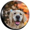 NLWQEKV Copriruota di scorta con motivo divertente Golden Retriever, protezione per ruote, impermeabile, antipolvere, universale, per camper, SUV, camion, roulotte, 17 pollici